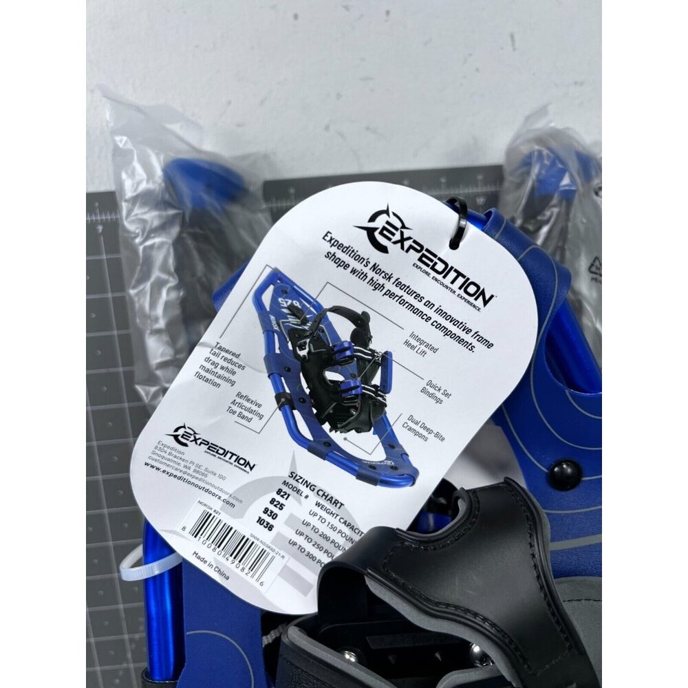 NORSK Ligthweight Aluminum Frame Snowshoe Kit Model 821 21" 150 Pound BLUE NEW - Picture 11 of 11